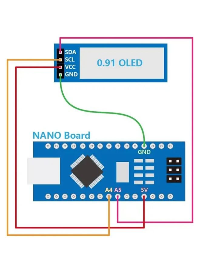 5pcs White 0.91 Inch I2C IIC OLED Display Module Screen DC 3.3V 5V Compatible with Arduino Raspberry PI - Image 5