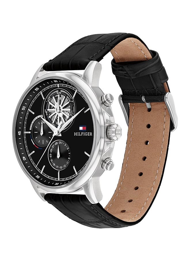 TOMMY HILFIGER - Men's Analog Round Shape Leather Wrist Watch 1710605 - 44 Mm - Image 1