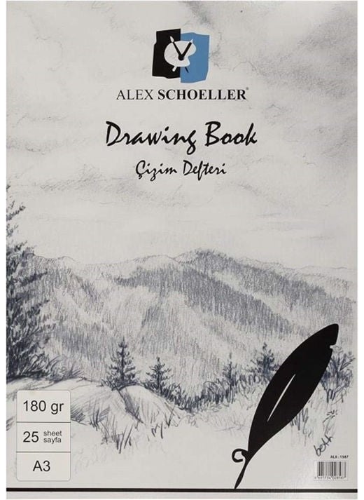 Alex Schoeller Drawing Book Sketch Drawing Book 180 gr A3 25 Sheets 