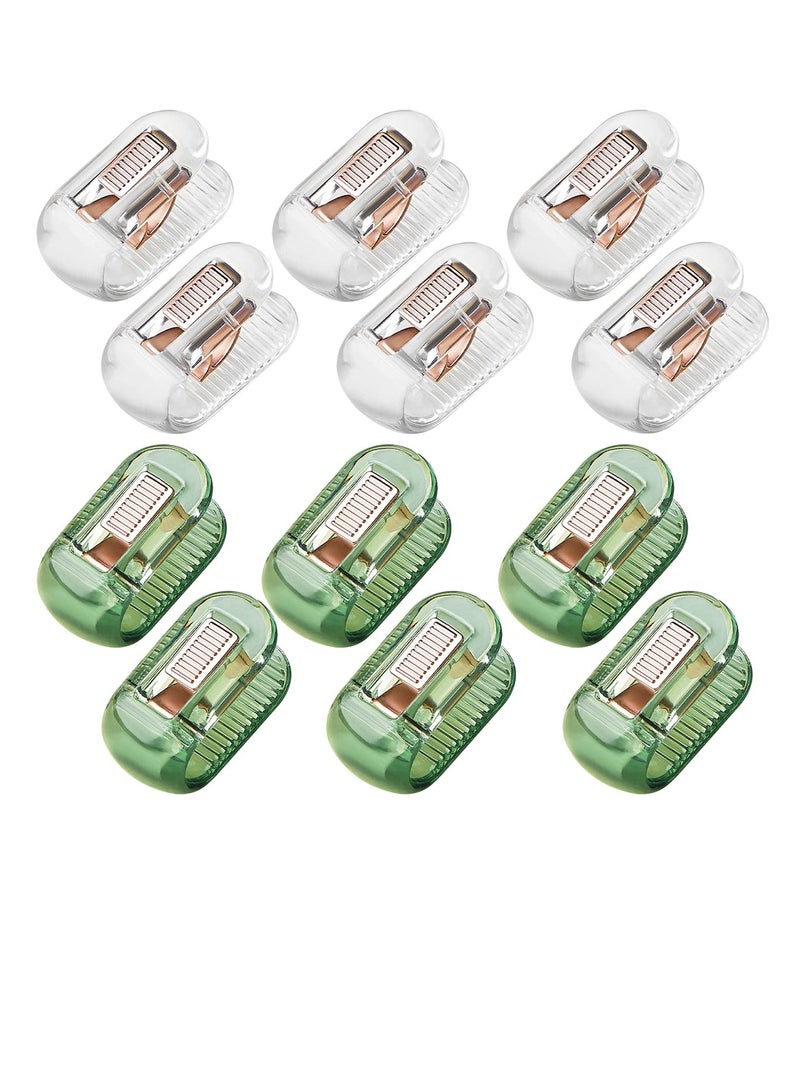 SYOSI Duvet Cover Clips Set of 12 Bedsheet Holding Clips for Bedding Quilt Fixer Quilt Fixing Clip No Pins Safety Plastic Quilt Anti-Movement Clip Firm and Not Easy to Fall Off Clear Green  - Image 1