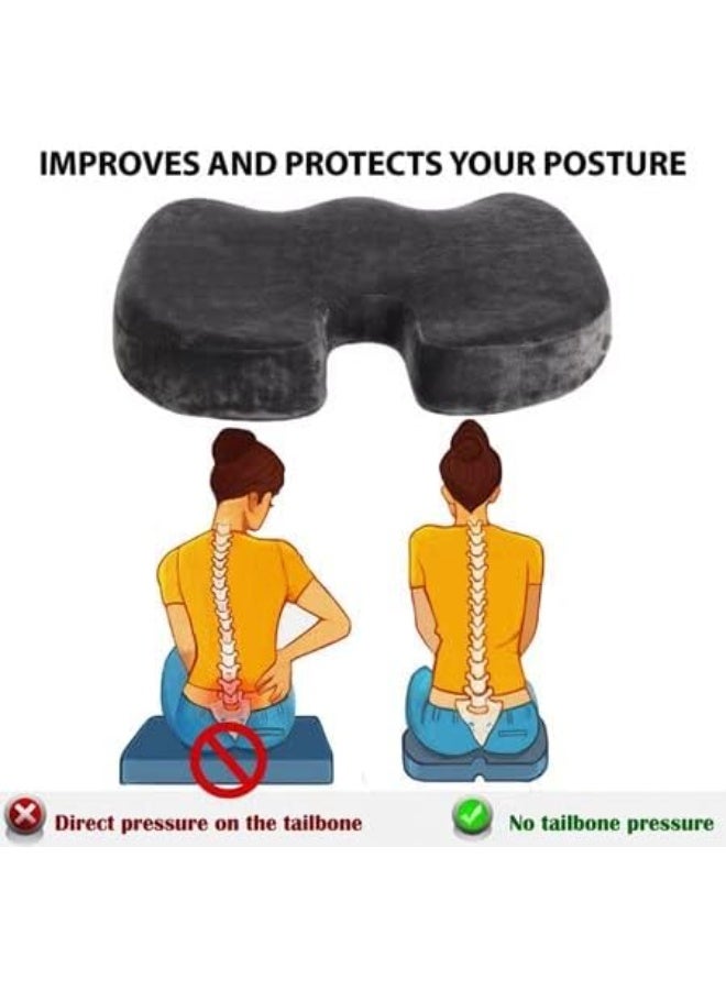 Memory Foam Orthopedic Coccyx Seat Cushion for Spine Support and Pain Relief - Image 2