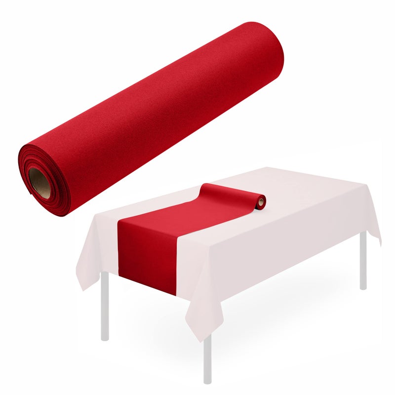 Disposable Table Runner for Dining Table 16 x 48 20Pack LinenLike Red Paper Table Runners for Christmas Party Wedding Or Event