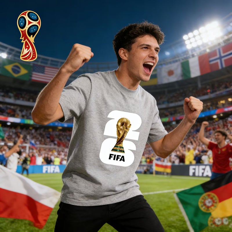 FIFA World Cup Themed Men's Summer Loose Casual T-Shirt - Fan Celebration Tee