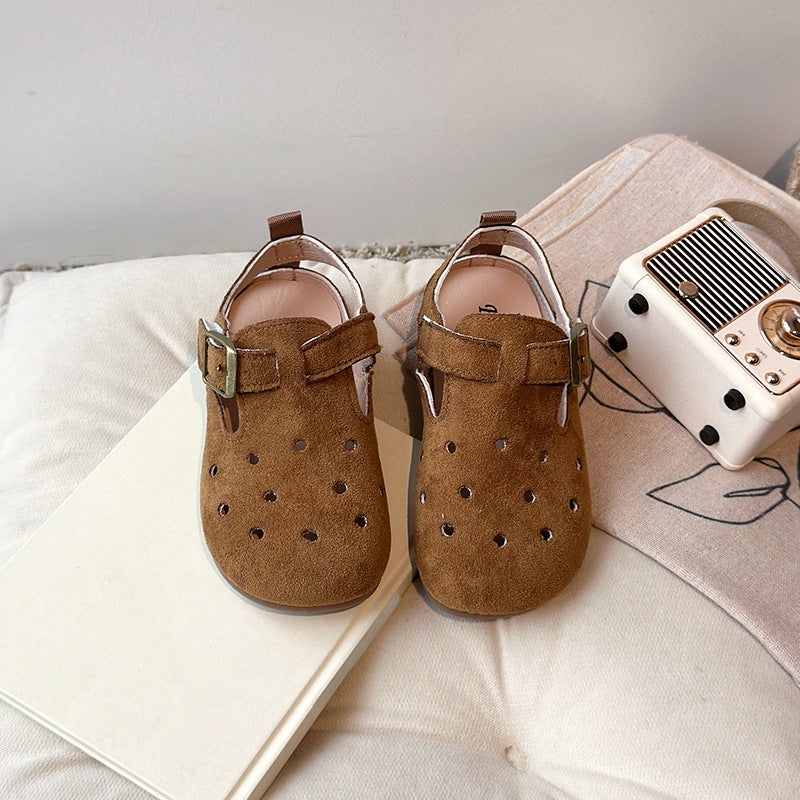 Girls' Leather Shoes 2025 Spring New Little Girls Princess Shoes Soft Sole Children'S Shoes Single Shoes Breathable Baby Birkenstock Shoes - Image 1