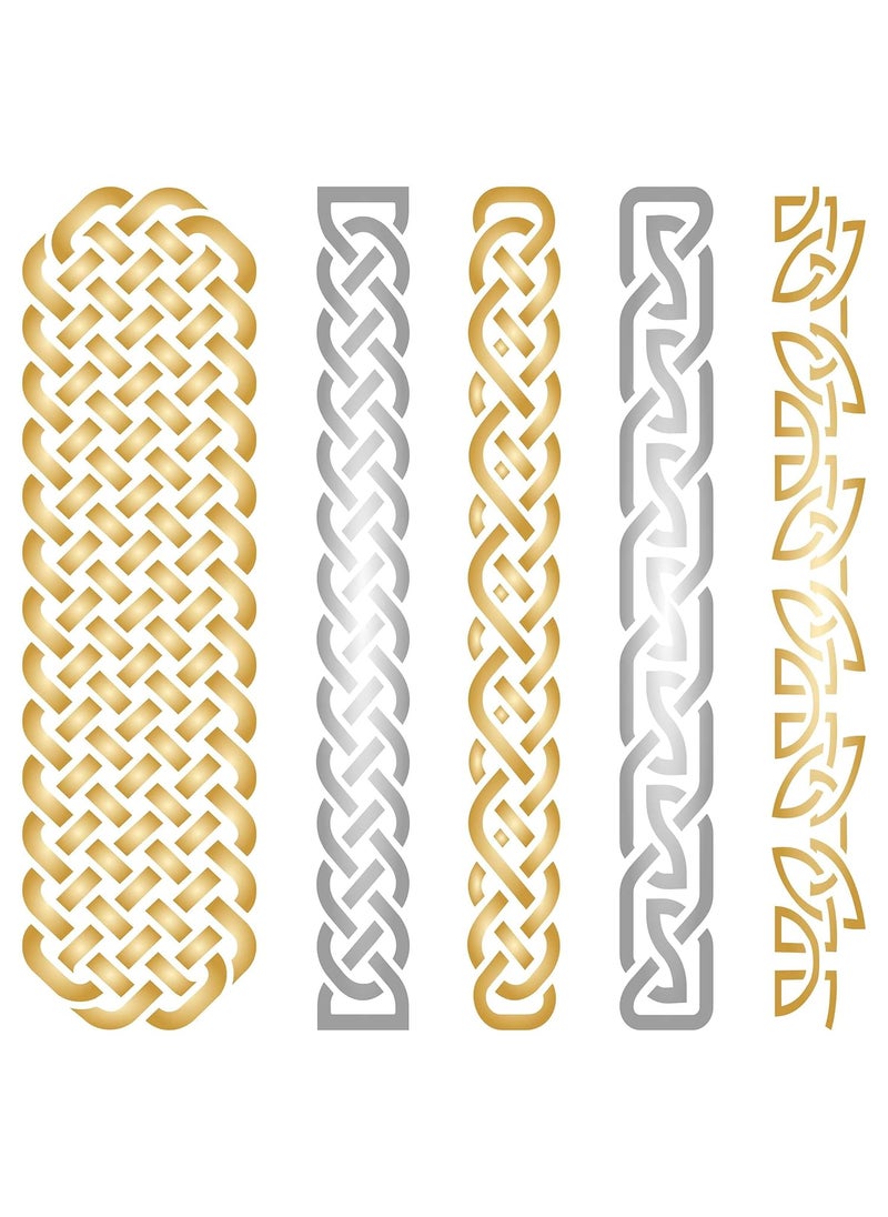 Usnyabni - Stencils for Walls: Celtic Knot Stencil, 4.5 x 4.5 inch (S) - Irish Celts Viking Knotwork Border Woven Ethnic Braided Protection Knot Stencils for Painting Template - Image 1