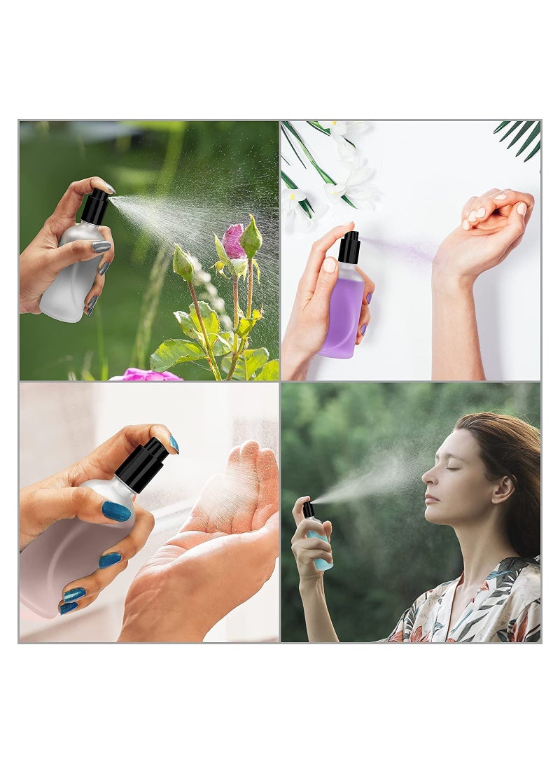 Excefore Spray Bottles 100ml Frosted Glass Spray Bottles 2Pcs Leak Proof Travel Empty Spray Bottles with Caps Refillable Bottle for Perfume Essential Oils Makeup Toner Lotion Hair Sprayer (Black) - Image 4