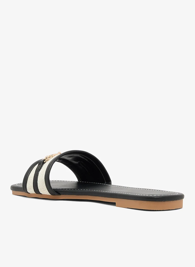 Ella Gold Accent Detail Flat Sandals