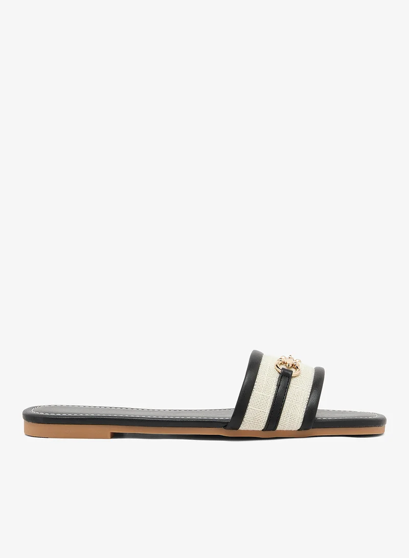 Gold Accent Detail Flat Sandals