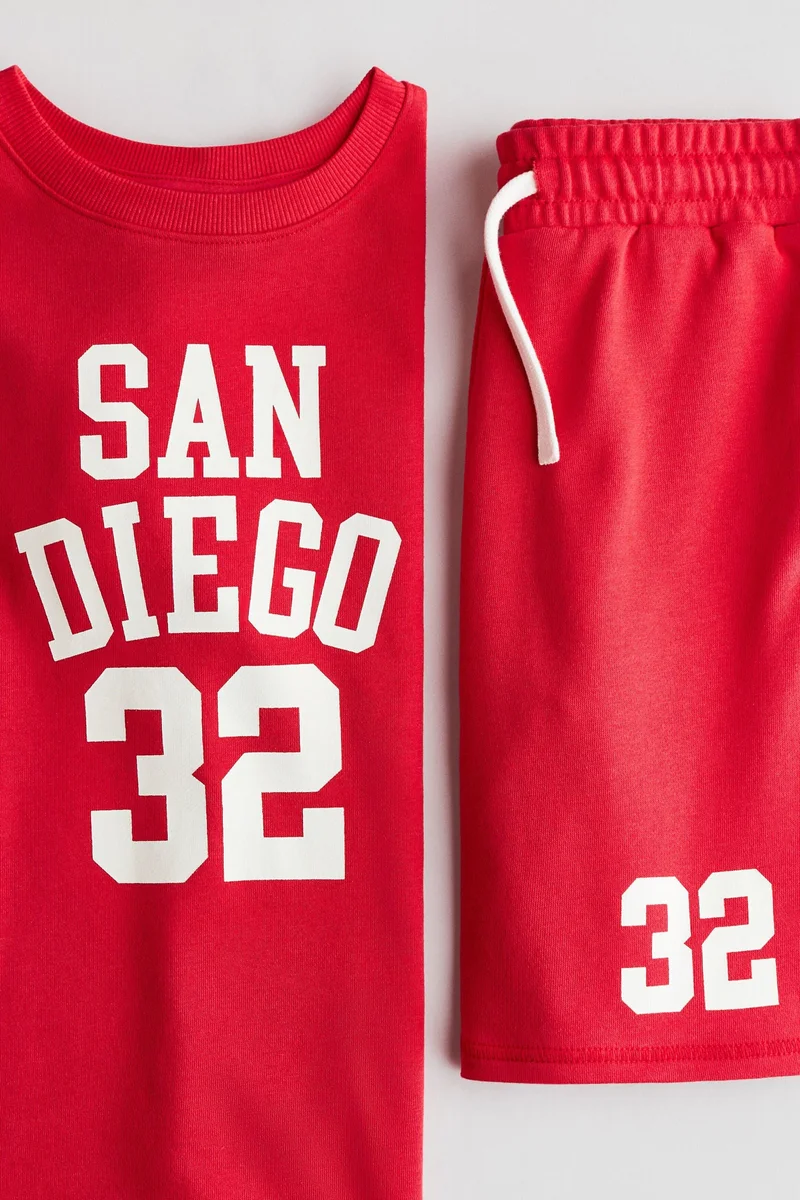 H&M 2-piece printed sweatshirt set