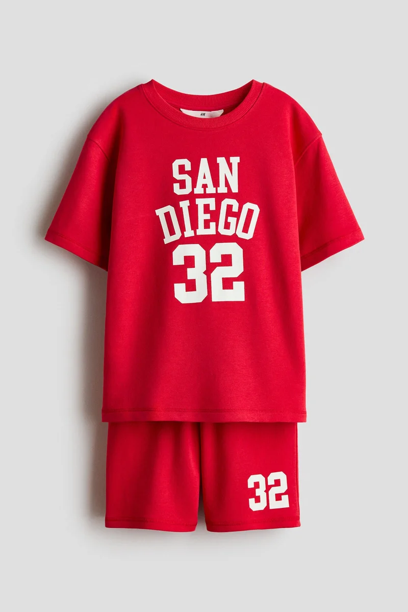 H&M 2-piece printed sweatshirt set