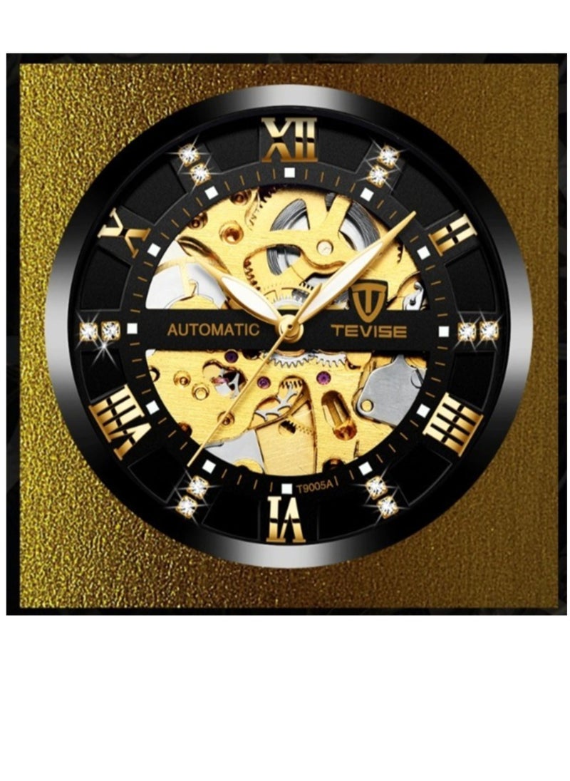 Tevise Men's Big Dial Auto Mechanical Stainless Steel Tourbillon Luxury Designer Watch  - Image 3