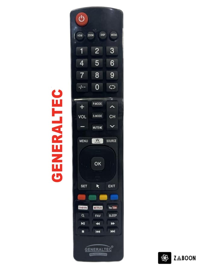 Zaboon GENERALTEC REMOTE CONTROL FOR SMART TV WITH FULLY WORKING YOU TUBE AND NETFLIX BUTTONS