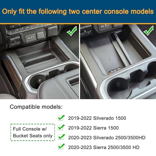 JKCOVER Center Console Compartment Cover Hidden Organizer Fits 20192022 Chevy SilveradoGMC Sierra 1500 and 20202023 Chevy SilveradoGMC Sierra 2500HD 3500HD Accessories Full Console wBucket Seats Only - Image 3