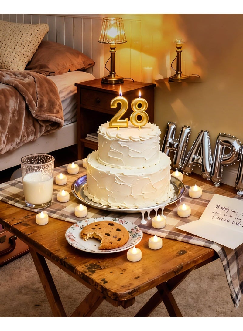 بابونا مجموعة من 24 شمعة LED صغيرة، تعمل بالبطارية بدون لهب ودخان، مع تصميم أكريليك زخرفي لتزيين المنزل وللهدايا (أصفر) - Image 5