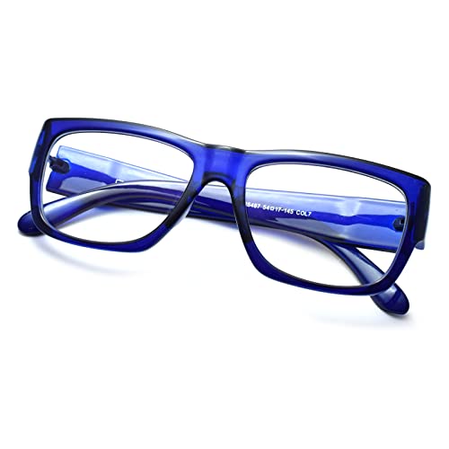 Peter Jones Blue Thick Frame Unisex Blue Light Blocking Computer Glasses (5487BL) - Image 1