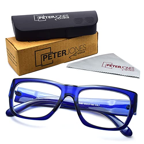 Peter Jones Blue Thick Frame Unisex Blue Light Blocking Computer Glasses (5487BL) - Image 5