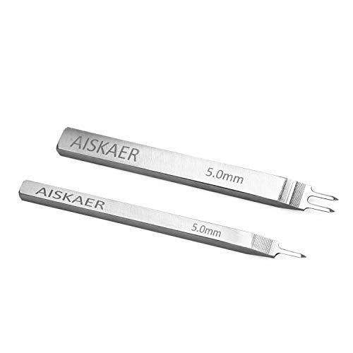 Aiskaer Leather Stitching Punch Set, Diamond Chisel Tools, 5mm White Steel 1/2/4/6 Prong for Leather Craft DIY - Image 3