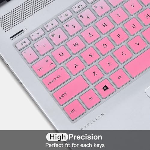imComor Keyboard Cover for HP Laptop 15-db 15-dw 15-dy 15-da 15-bs/bw 15-ef 15t 15z 15.6" Model 15-db0011dx 15-dy1043dx/dy1051wm 15-dw0037wm/dw1083wm 15-ef1001ds, HP 17-by/bs/ca 17.3 Keyboard Skin, Ombre Pink - Image 3