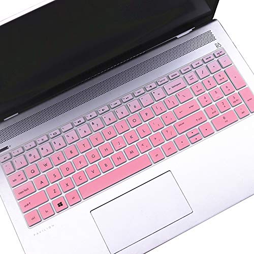 imComor Keyboard Cover for HP Laptop 15-db 15-dw 15-dy 15-da 15-bs/bw 15-ef 15t 15z 15.6" Model 15-db0011dx 15-dy1043dx/dy1051wm 15-dw0037wm/dw1083wm 15-ef1001ds, HP 17-by/bs/ca 17.3 Keyboard Skin, Ombre Pink - Image 1