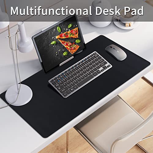 Bloss Leather Desk Pad, Mouse Pad, Non-Slip Desk Protector Mat, Leather Desk Blotter, Computer Desk Pad, Waterproof Desk Mat for Home Office and Decor - Black (31.5×15.7 Inches) - Image 2