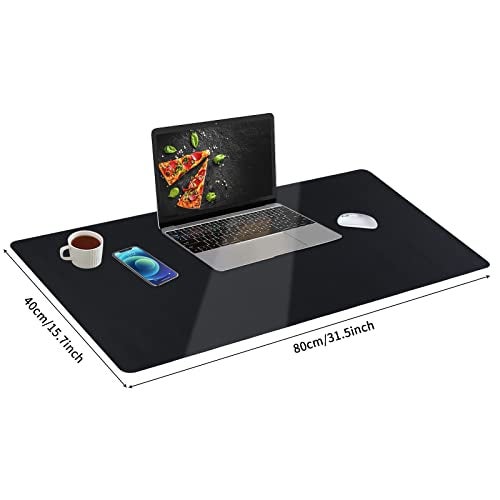 Bloss Leather Desk Pad, Mouse Pad, Non-Slip Desk Protector Mat, Leather Desk Blotter, Computer Desk Pad, Waterproof Desk Mat for Home Office and Decor - Black (31.5×15.7 Inches) - Image 5