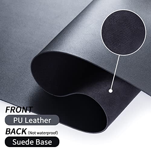 Bloss Leather Desk Pad, Mouse Pad, Non-Slip Desk Protector Mat, Leather Desk Blotter, Computer Desk Pad, Waterproof Desk Mat for Home Office and Decor - Black (31.5×15.7 Inches) - Image 4
