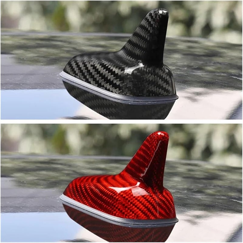 Red Carbon Fiber Roof Shark Fin Antenna Cover Compatible For VW Golf Sports 2016 2021 - Image 4