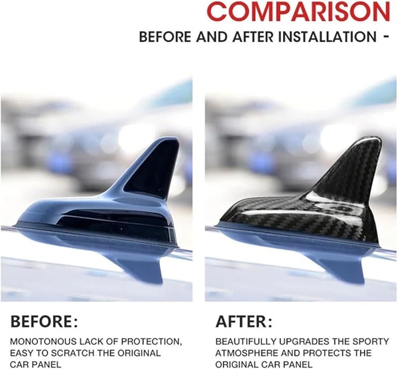 Red Carbon Fiber Roof Shark Fin Antenna Cover Compatible For VW Golf Sports 2016 2021 - Image 5