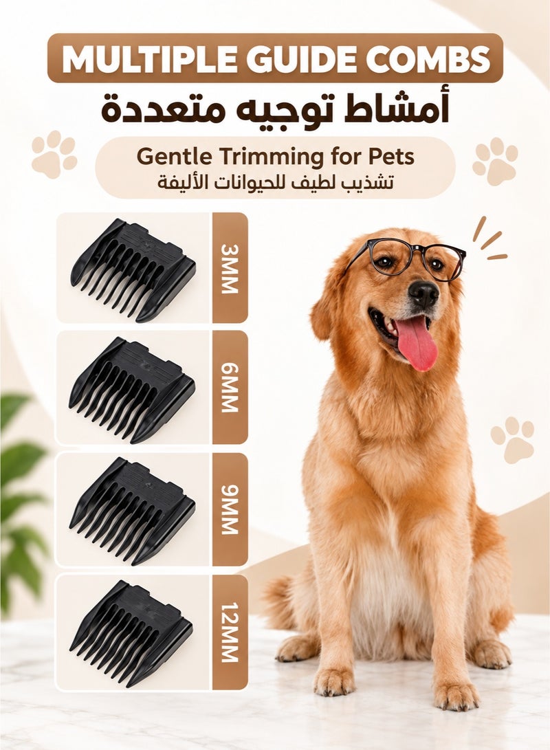 XiuWoo Pet Grooming Kit Low Noise Pet Hair Trimming Tool for Dogs and Cats Multifunction Rechargeable Shaver with Replace Heads Nail Clippers, Files, Scissors, Comb - Image 2