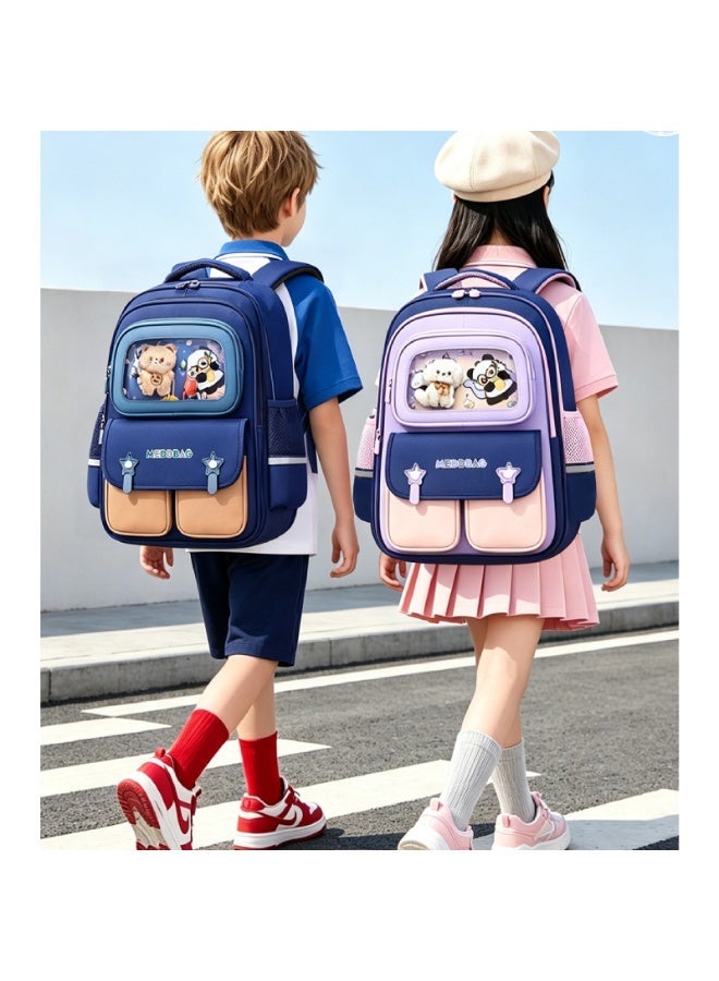 Kids School Backpack Grades 3-6 Simple Cartoon Design - Large Capacity, Lightweight, Ergonomic & Waterproof - Back to School Gift - Image 3