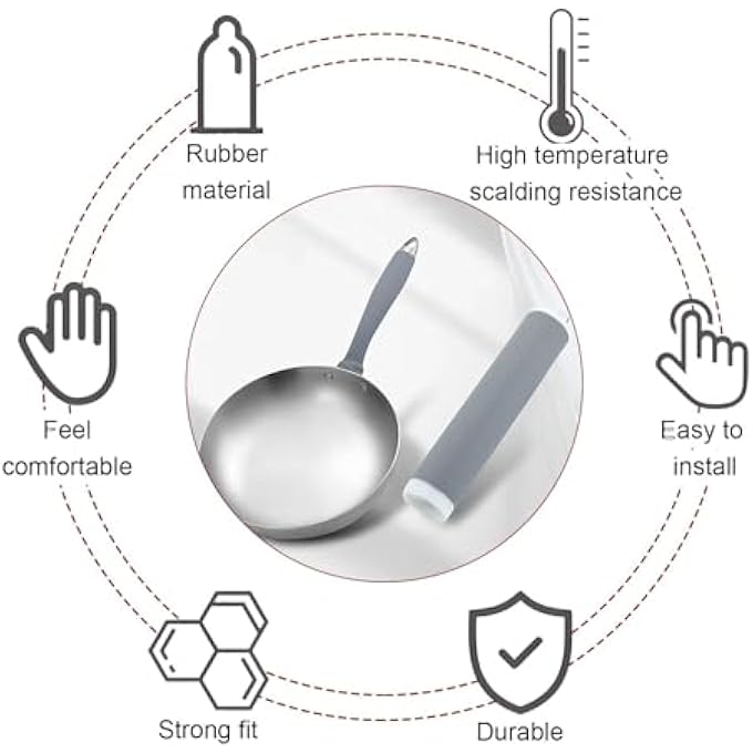 ريحني غطاء مقبض مقلاة سيليكون صغير باللون الرمادي - Image 5