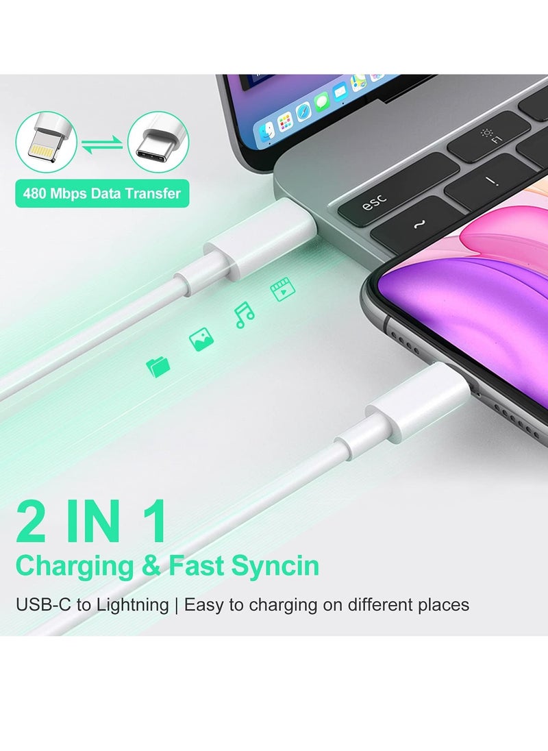 Shopy-Basket - USB-C To Lightning Cable White For iPhone, iPad, or iPod, 1 Meter - Image 1