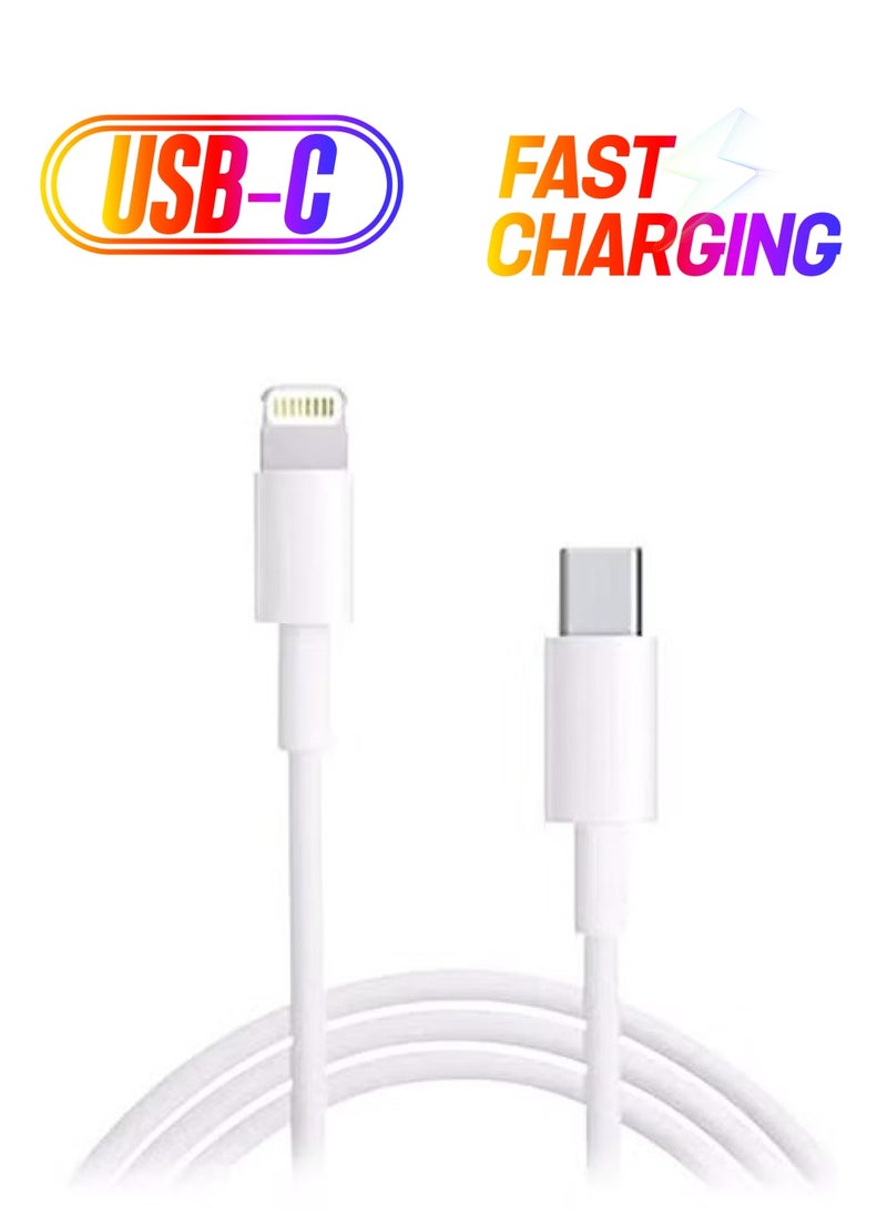 Shopy-Basket - USB-C To Lightning Cable White For iPhone, iPad, or iPod, 1 Meter - Image 1