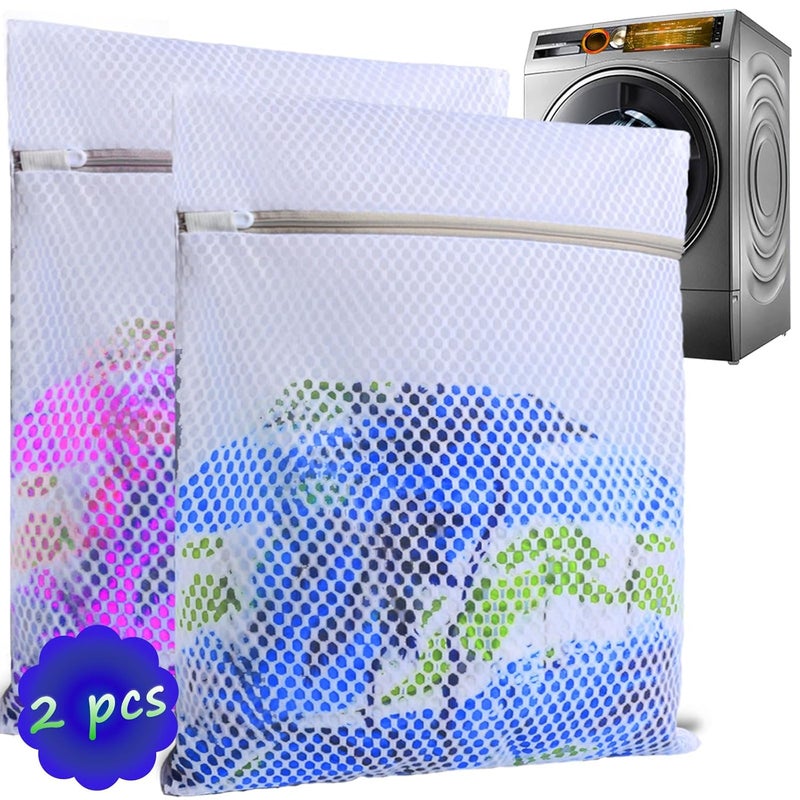 syhskhy 2 XXLarge Honeycomb Mesh Laundry Bags for Washing Machine 24 x 24 Inches lingerie bags for Laundry Travel Storage Organize Bag for Cotton ClothesSheet Shoes - Image 1