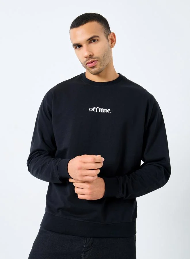 Styli Eco-Earth Relaxed Fit Slogan Print Sweatshirt