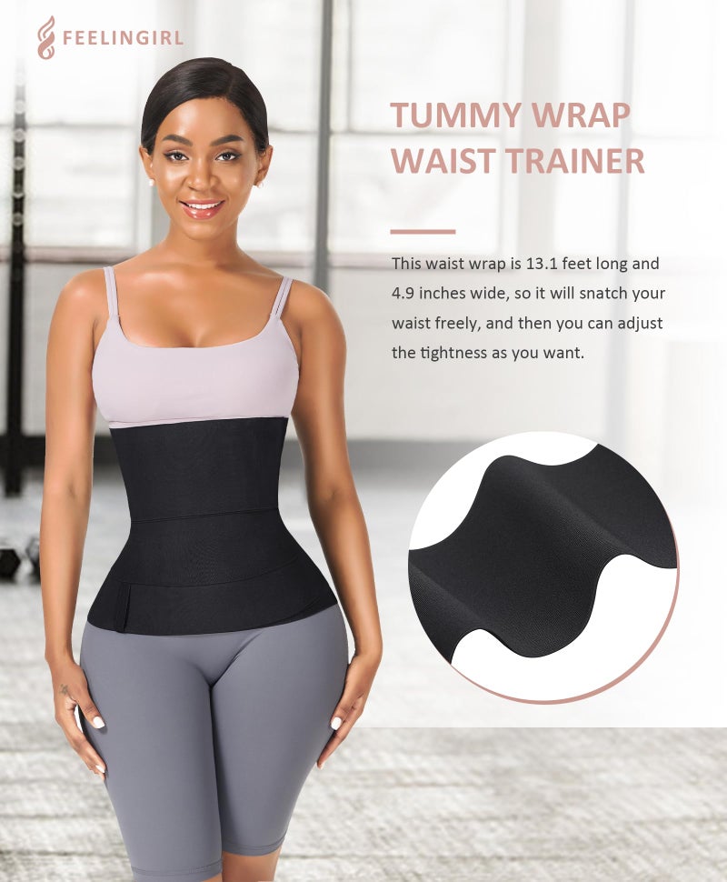FeelinGirl Waist Trainer for Women Bandage Wrap Sauna Belt Long Torso Tummy Wraps Belly Body Shaper Waist Trimmer Belt - Image 2
