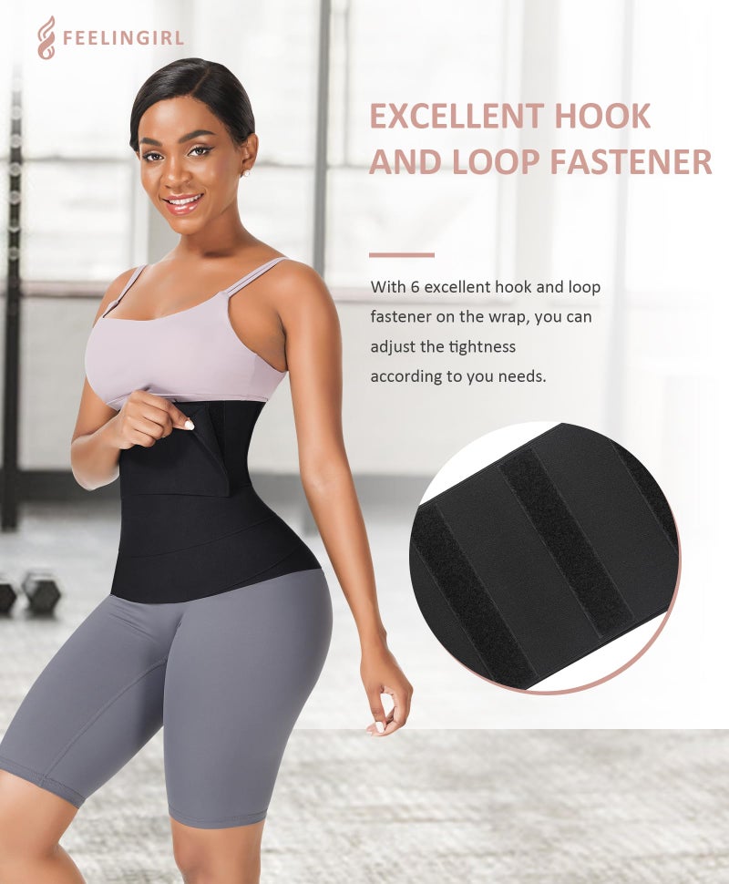 FeelinGirl Waist Trainer for Women Bandage Wrap Sauna Belt Long Torso Tummy Wraps Belly Body Shaper Waist Trimmer Belt - Image 4