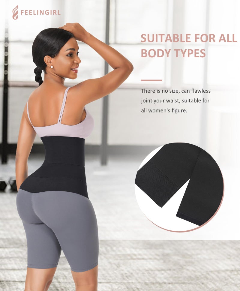 FeelinGirl Waist Trainer for Women Bandage Wrap Sauna Belt Long Torso Tummy Wraps Belly Body Shaper Waist Trimmer Belt - Image 3