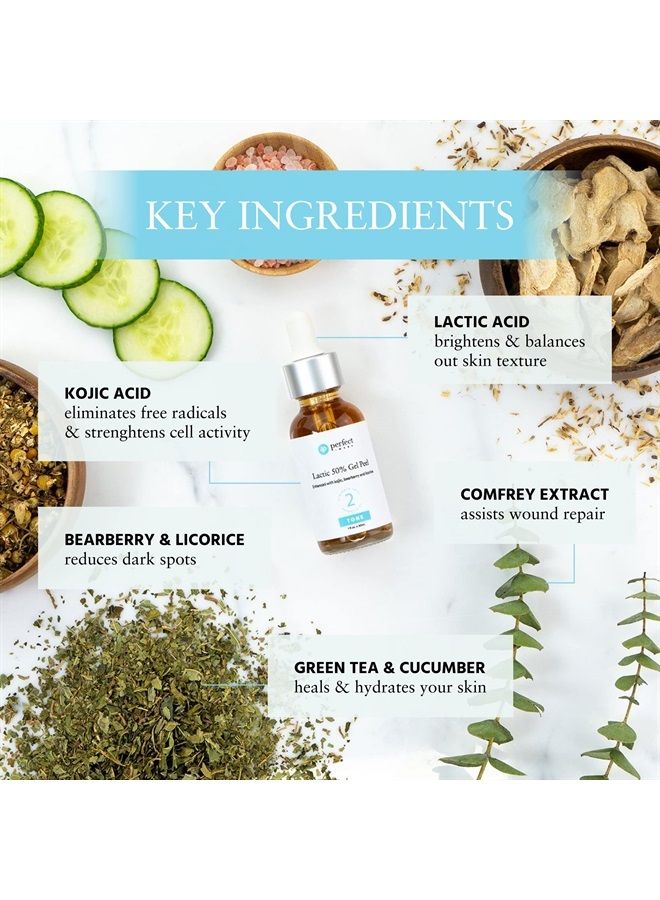 PERFECT IMAGE Lactic 50% Gel Peel, Chemical Peels for Face Breakout Scars, Chemical Exfoliant for Face, Strength Level 2, 1.0 fl oz. e, 30 mL – Perfect Image - Image 3