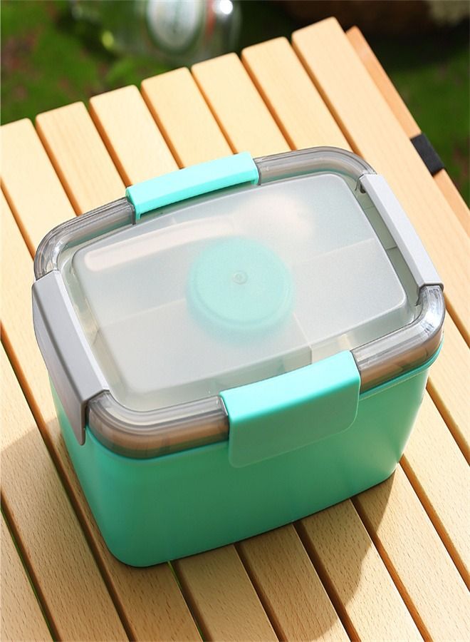Loquat 2000ML Layered And Divided Built-In Sauce Box Lunch Box Green
