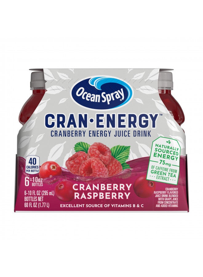 Ocean Spray, Cran-Energy Cranberry Raspberry Energy Juice Drink, 10 Fl Oz Bottles, 6 Ct - Image 1