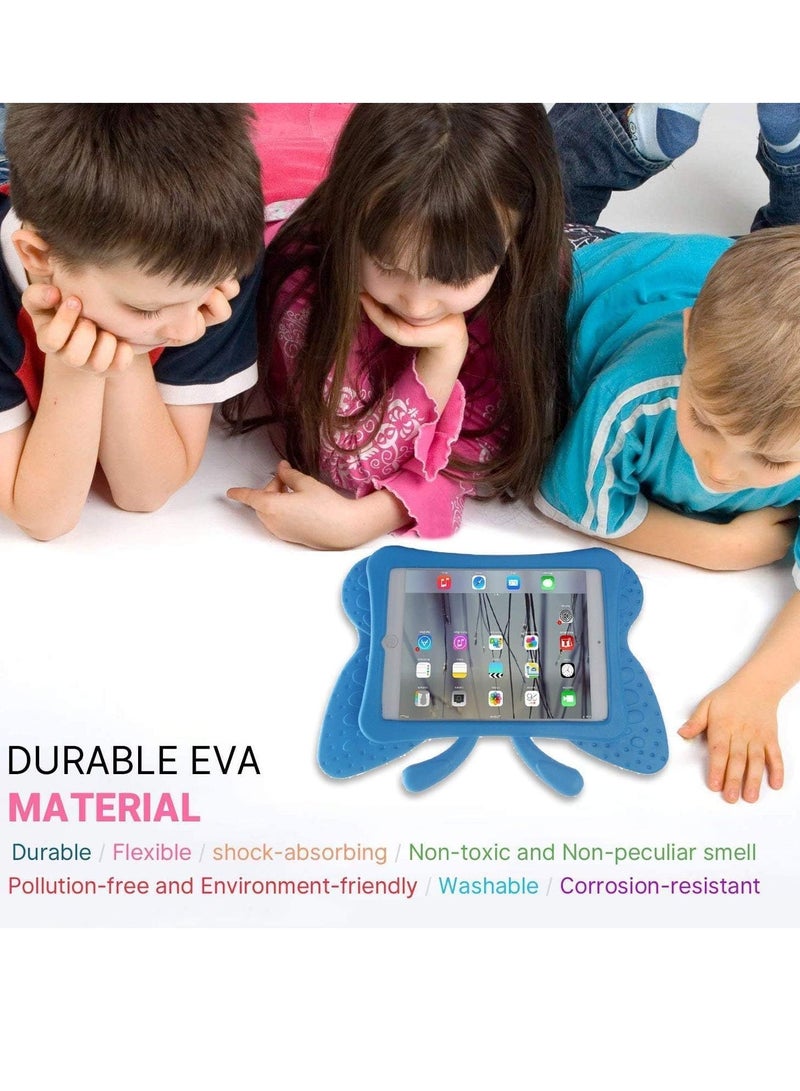 ELTRAZONE iPad Case for Kids, iPad 9.7 inch Case, Light Weight Shockproof EVA Foam Protective Tablet Stand Cover Holder for Apple iPad Air/Air 2 iPad 9.7 2017/2018 Cute Butterfly (BLUE) - Image 4