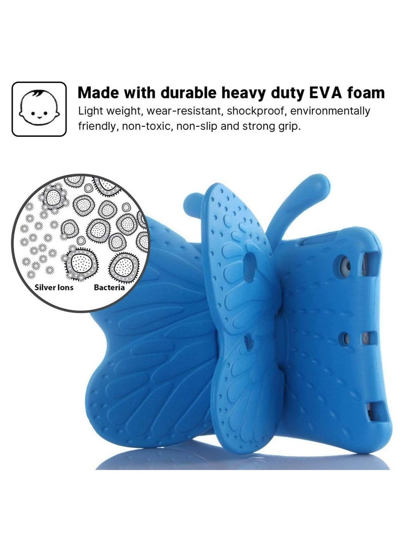 ELTRAZONE iPad Case for Kids, iPad 9.7 inch Case, Light Weight Shockproof EVA Foam Protective Tablet Stand Cover Holder for Apple iPad Air/Air 2 iPad 9.7 2017/2018 Cute Butterfly (BLUE) - Image 2