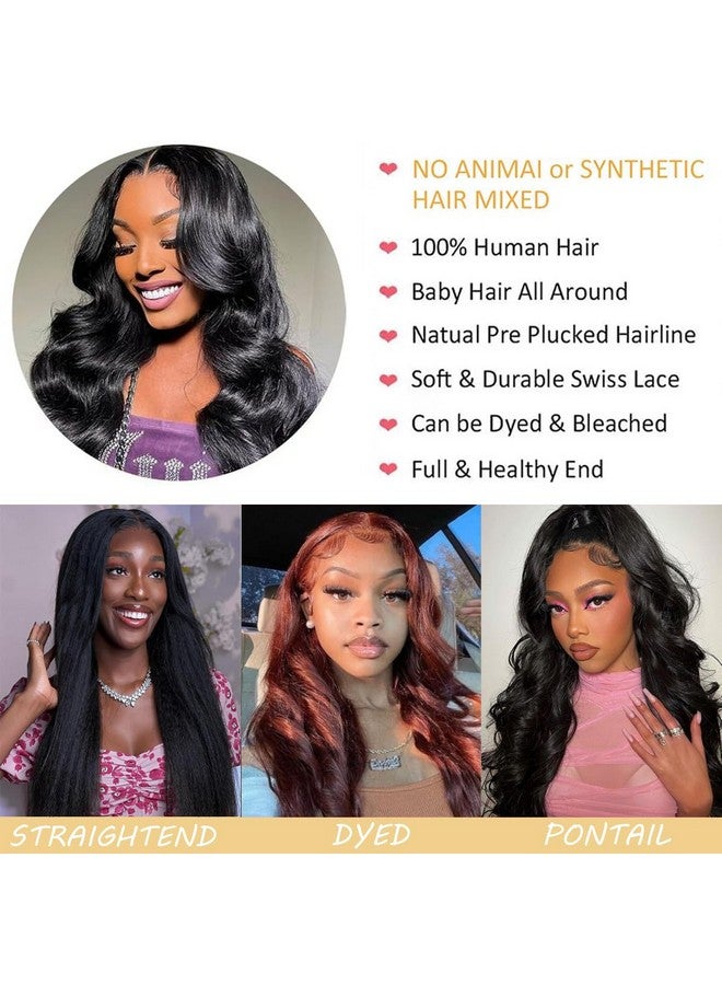 سينسايرويت شعر مستعار أمامي من الدانتيل من SENSAIRUITE بشعر بشري مموج عريض من الدانتيل بكثافة 180 درجة، شعر بشري 13 × 4، شعر مستعار أمامي من الدانتيل مسبق النتف مع شعر صغير 20 بوصة، لون طبيعي - Image 3