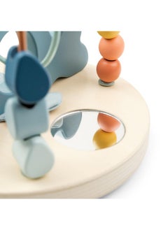 done by deer Wally Bead Maze Educational Toy For Kids Ocean Blue Theme Fine Motor Skill Development Whale & Underwater Elements Soft Crinkling Fabric On Fins Small Mirror Sturdy Base  - Image 4