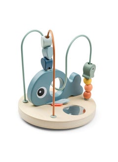 done by deer Wally Bead Maze Educational Toy For Kids Ocean Blue Theme Fine Motor Skill Development Whale & Underwater Elements Soft Crinkling Fabric On Fins Small Mirror Sturdy Base  - Image 1