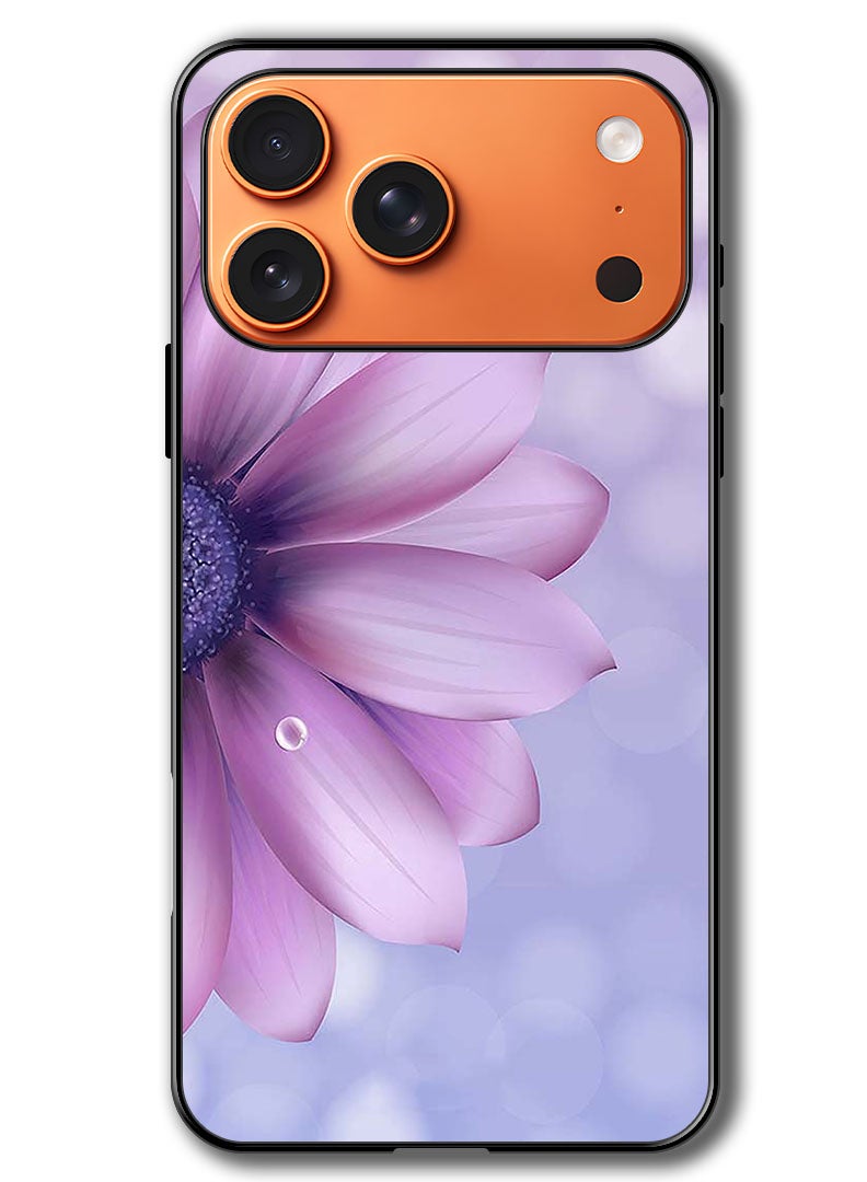 Theodor Case Compatible with Apple iPhone 17 Pro 6.3 Inch Protection Shockproof Bumper Cover Purple Flower - Image 1