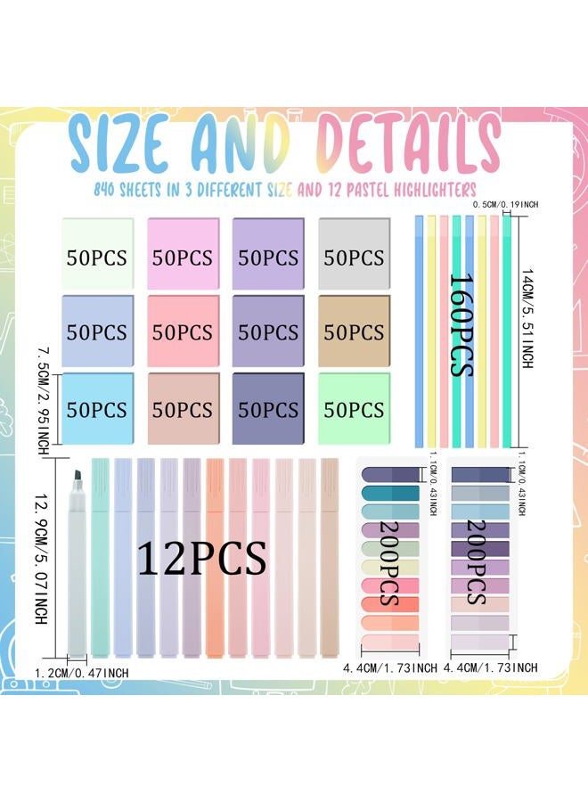 Teling 1160 Sheets Pastel Transparent Sticky Notes, 3 x 3 inch Clear Sticky Note Waterproof See Through Memo Pad, Translucent Writable Index Tabs for Annotating Books, Study Stationary Supplies - Image 3