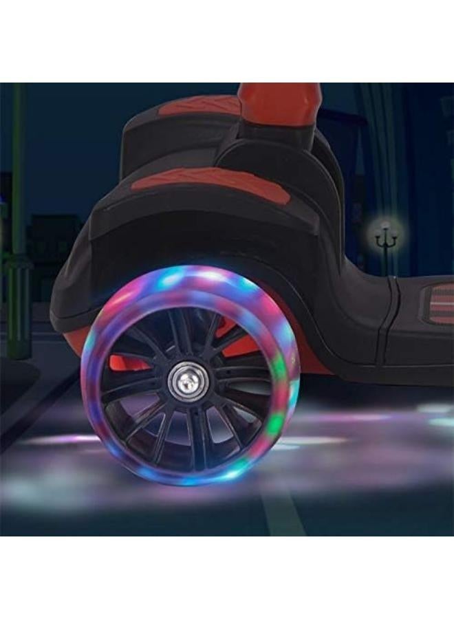 COOLBABY Kid's scooter 3 wheels Big pedal Foldable scooter with music, height-adjustable PU with LED light wheels, best for gifts for children from 3 to 12,red - Image 2