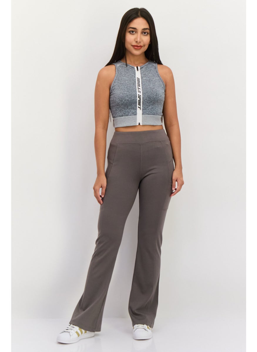 Tahari Sports - Women Sportswear Fit Plain Training Sweatpants, Grey - Image 1